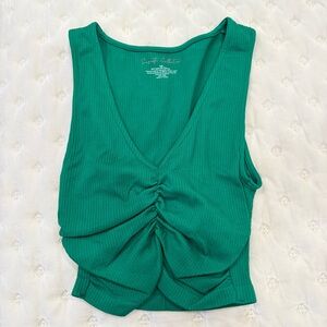 Suzette Collection Green Crop Tank Top